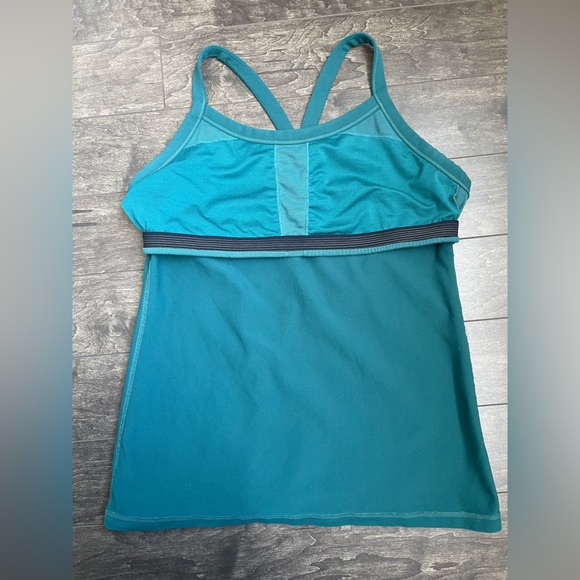 Lululemon Tank Top Teal Mesh Back - Picture 4 of 5